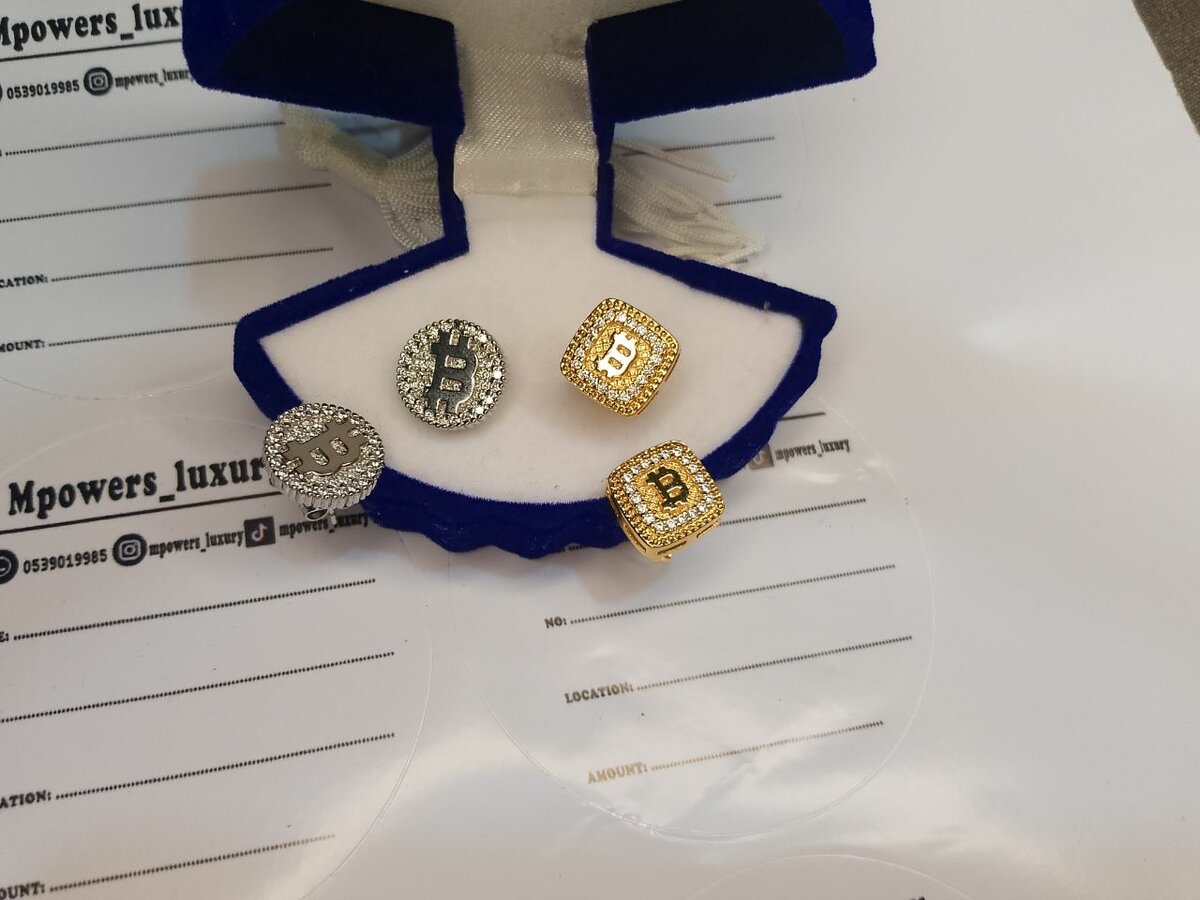 Unisex  Bitcoin stud earrings