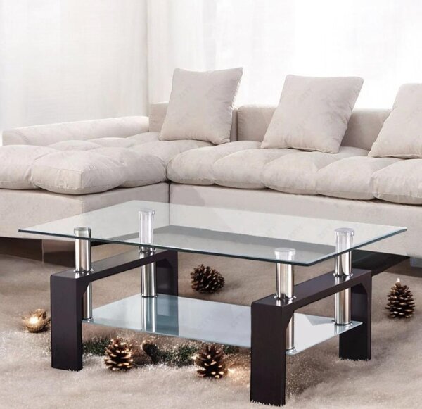 Table vitrée Centrale Basse Transparent