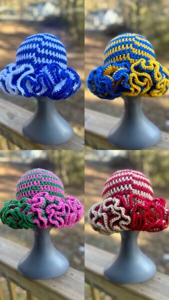 Chouchous en crochet colorés