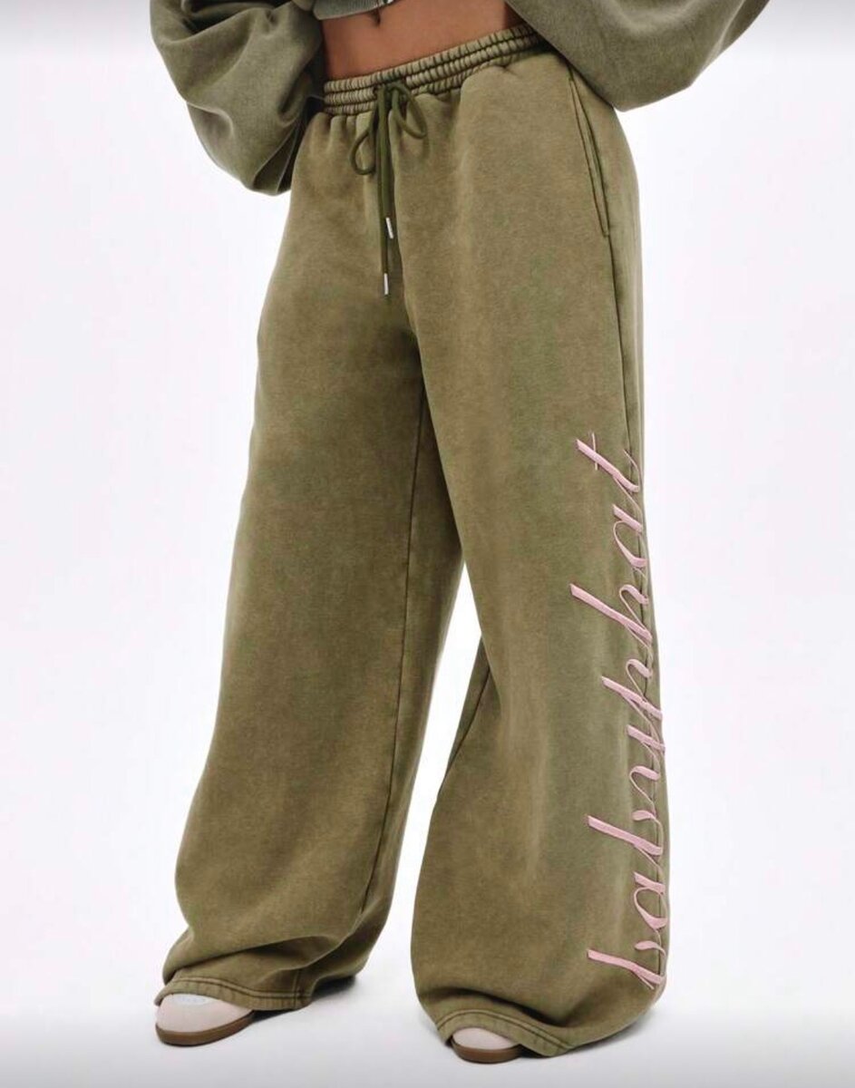 Pantalon large en molleton babyhat vert