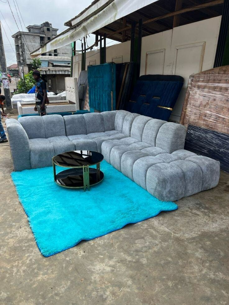 Canapé d'angle moderne gris