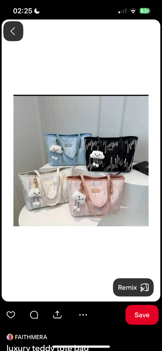 Cute Teddy Bear Tote Bag