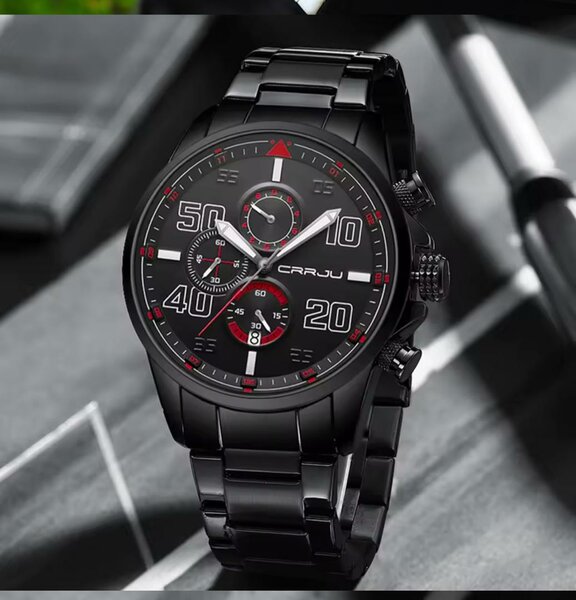 Montre homme acier noir