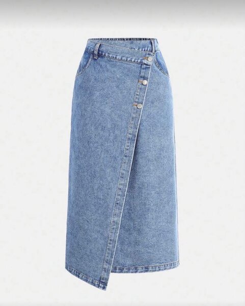 Jupe longue en denim bleu clair