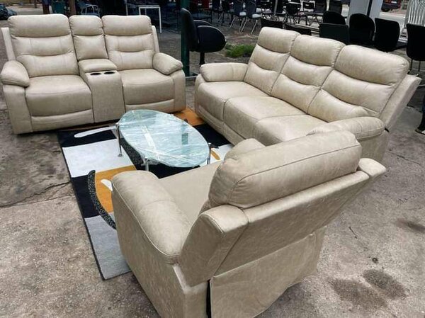 Adele 3 - Piece Faux Leather Living Room Set