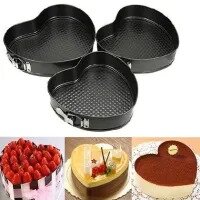 Perfect Non-Stick Cake Mold Cake Maker Heart Shape Lift-and-Serve Quick Release Spring form Baking Pan (18,20 and 22cm) Cake Tin Multi Shape Perfect Non-Stick Lift-and-Serve Quick Release Spring form Baking Pan Cake Tin Multi Shape Molds - 3 Pieces Set
