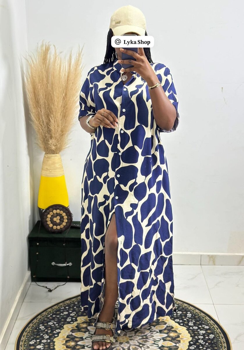 Robe longue à motifs