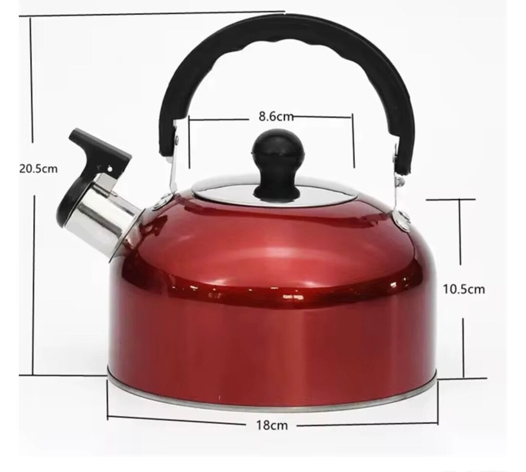 Portable Stainless Steel Whistling Kettle - 3 Liters