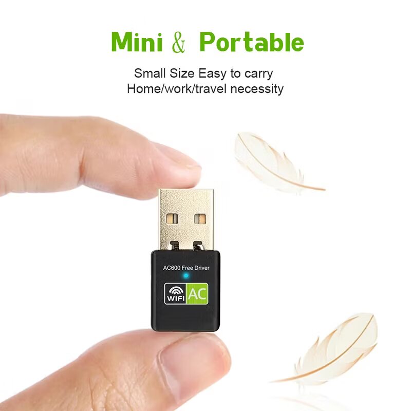 Preferred High Speed Wifi Adapter 600Mbps Dual Band 5G+2.4Gh