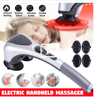 MAXTOP Double Head Full Body Massager Full Body Hand Held Double Headed Massage Machine Hammer with Infrared Therapy Light