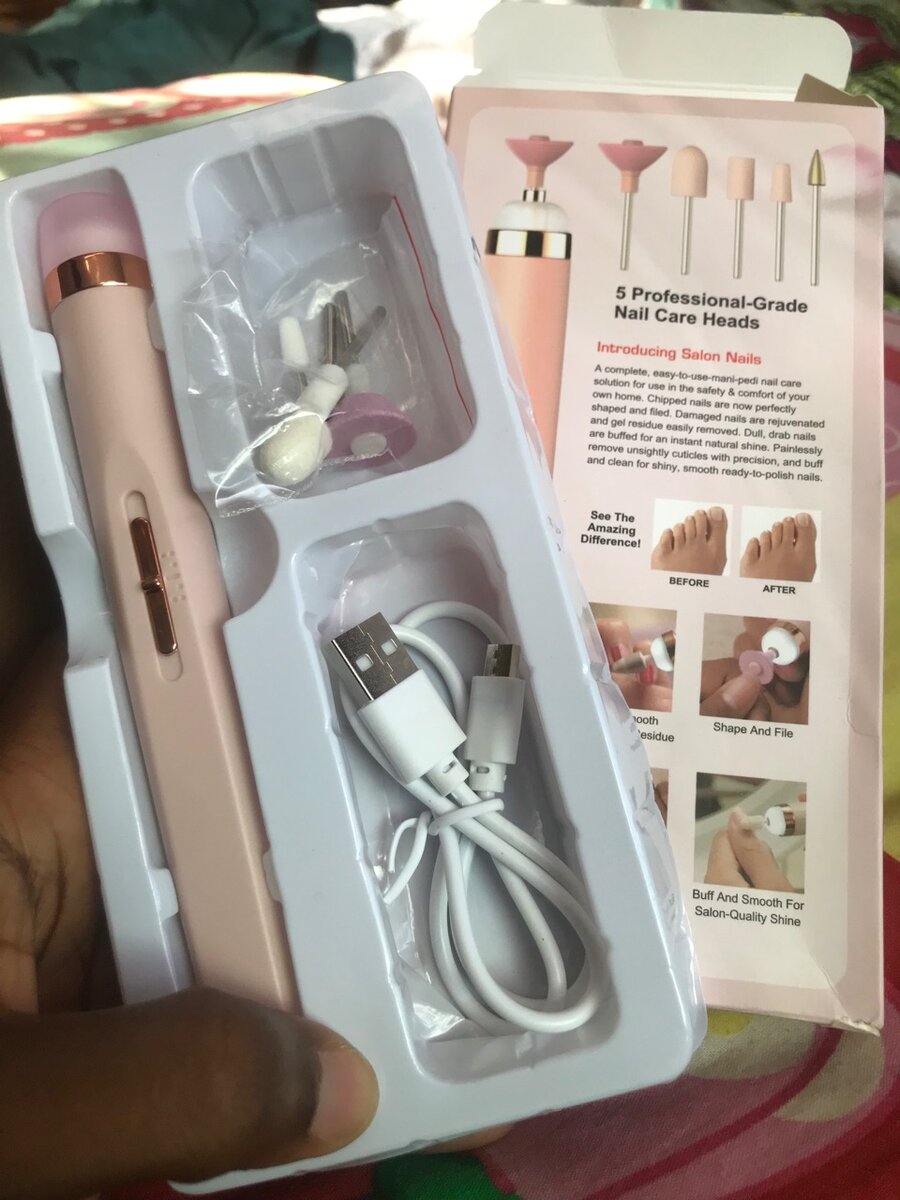 Rechargeable manicure and pedicure nail drill
