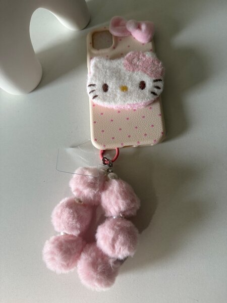 Coque Téléphone Peluche Chat Rose
