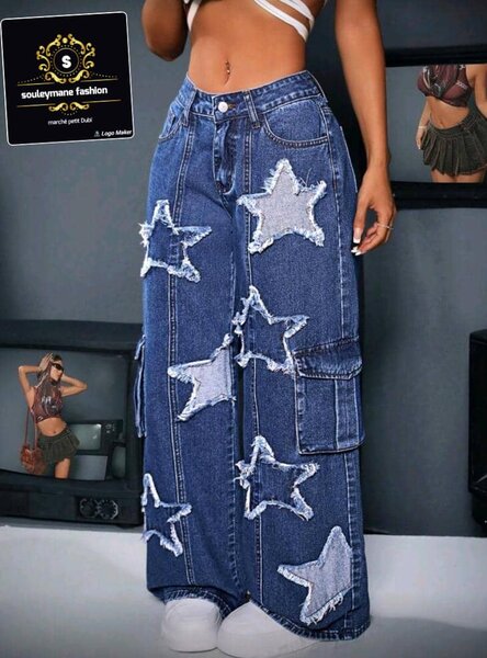 Jean Femme Étoiles Mode