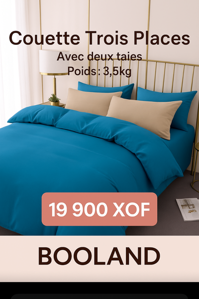 Couette Unies avec deux taies