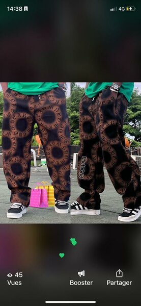 Pantalon large imprimé tendance