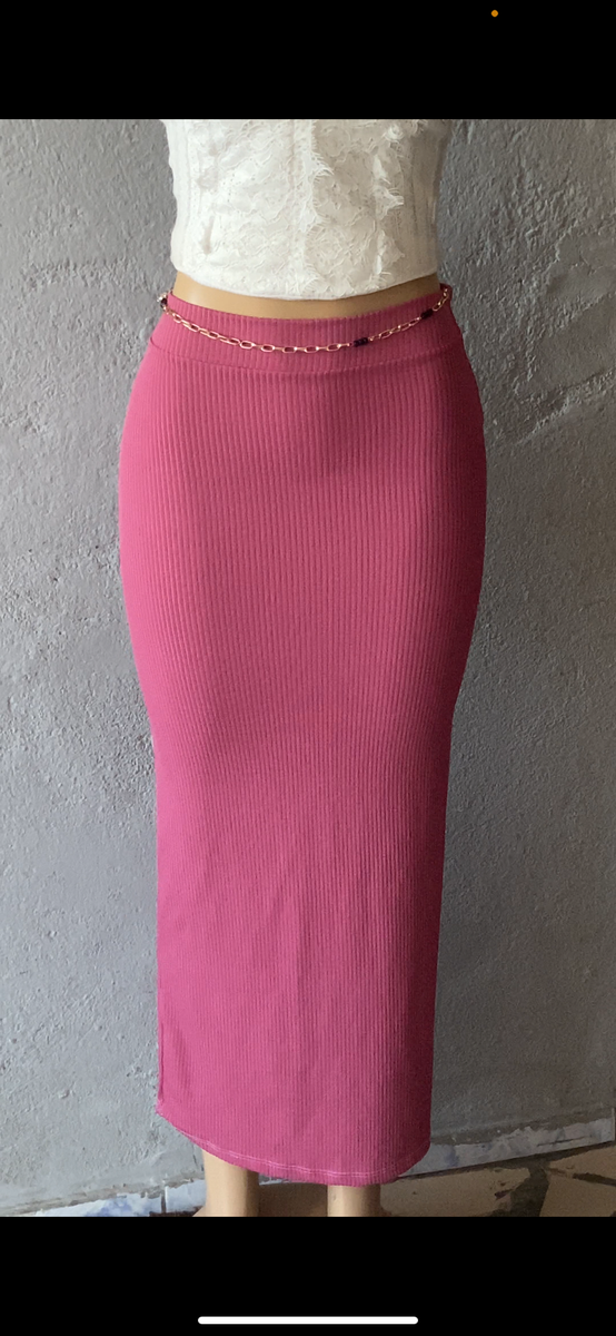 Jupe longue élégante rose