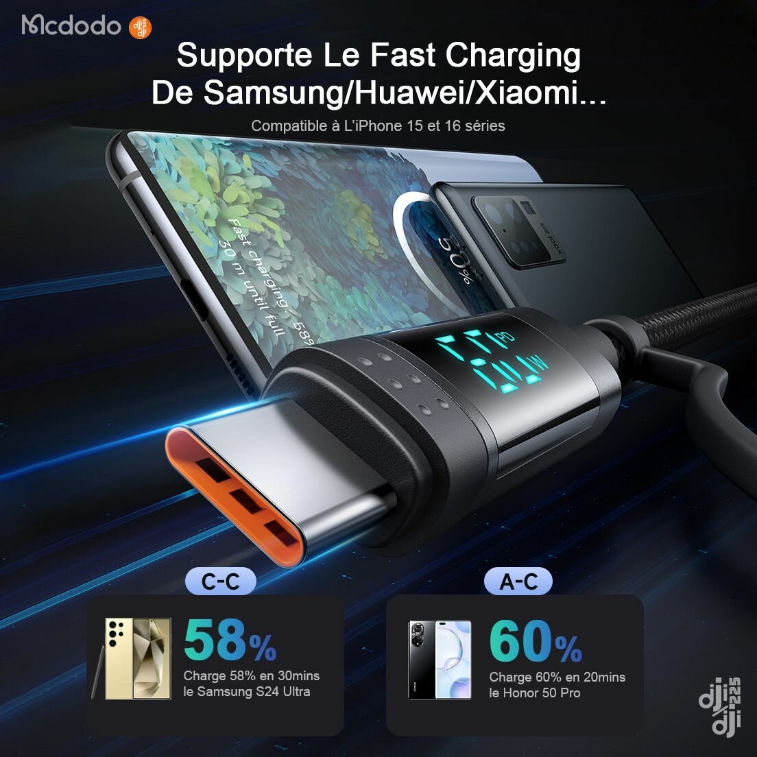 Mcdodo Câble 4 en 1 60W Fast Charge