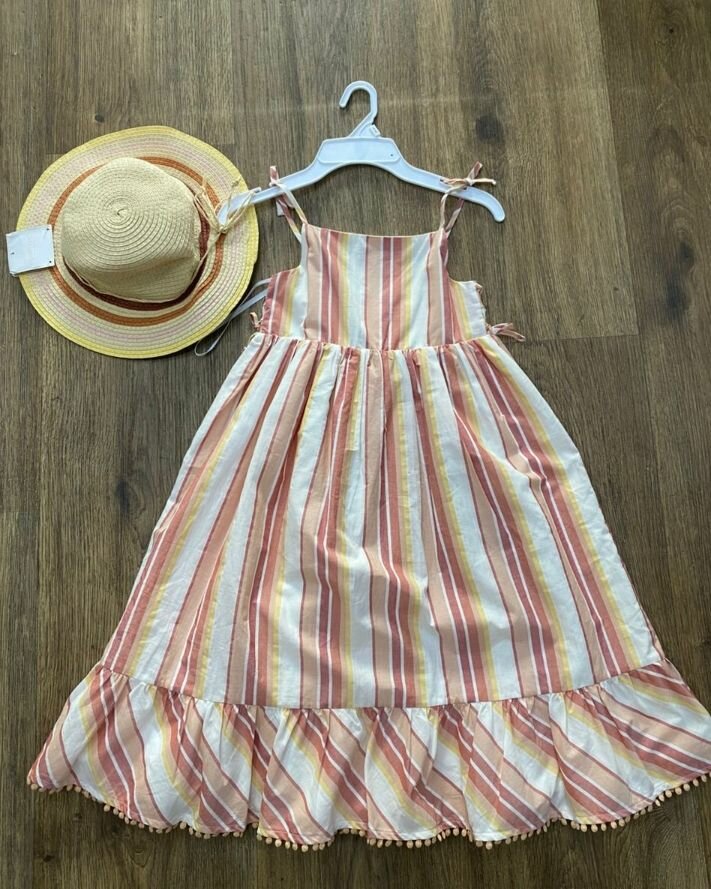 Girls Striped Sundress Set