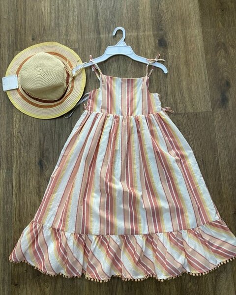 Girls Striped Sundress Set