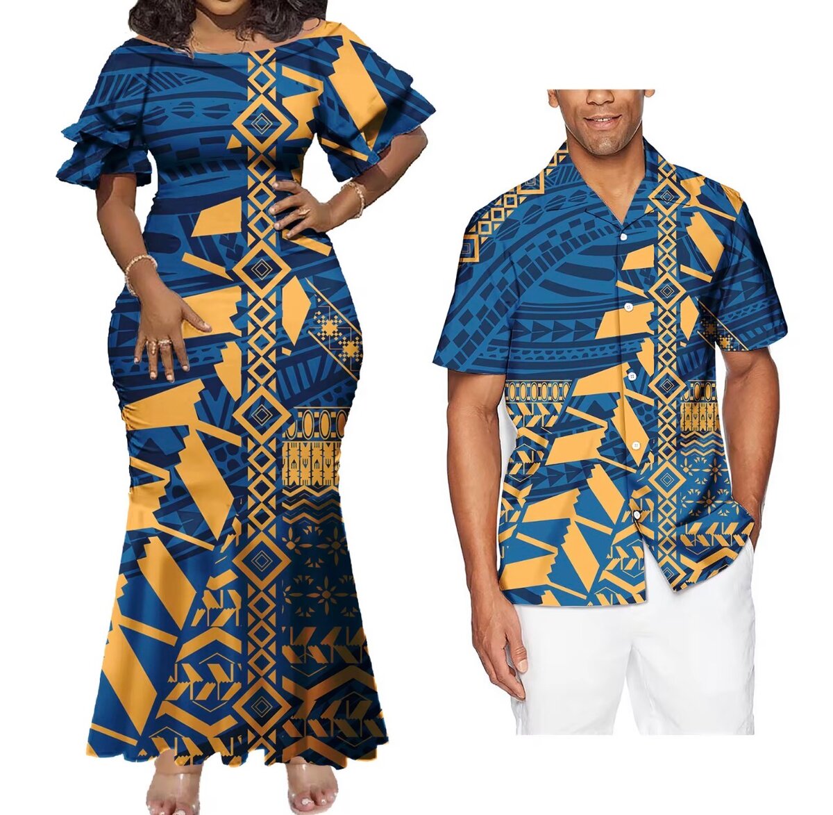 Tenues Assorties Couple Afro