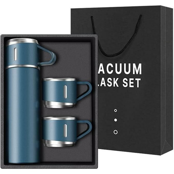 3-in-1 Stainless Steel Vacuum Insulated Flask Set with Coffe