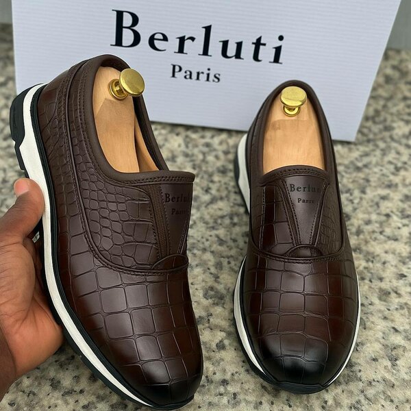 Chaussures Slip-On en Cuir Homme