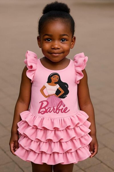 Robe Barbie rose pour filles