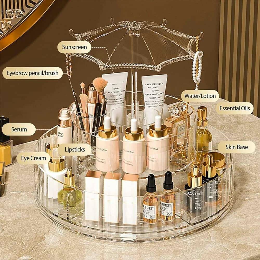 Boîte de maquillage rotatif à 360° Carrousel réglable Organi