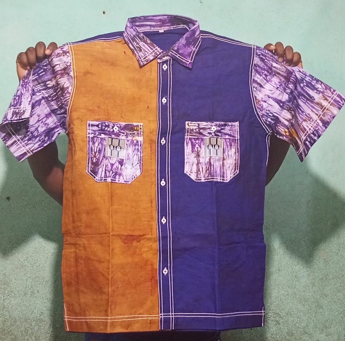 Chemise imprimée bicolore