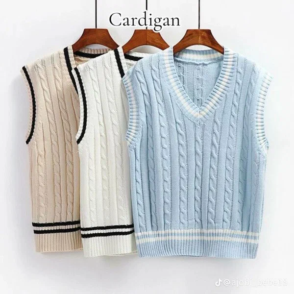 Pull sans manches en tricot