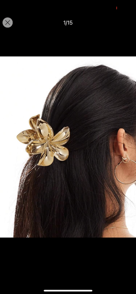 Gold flower clip