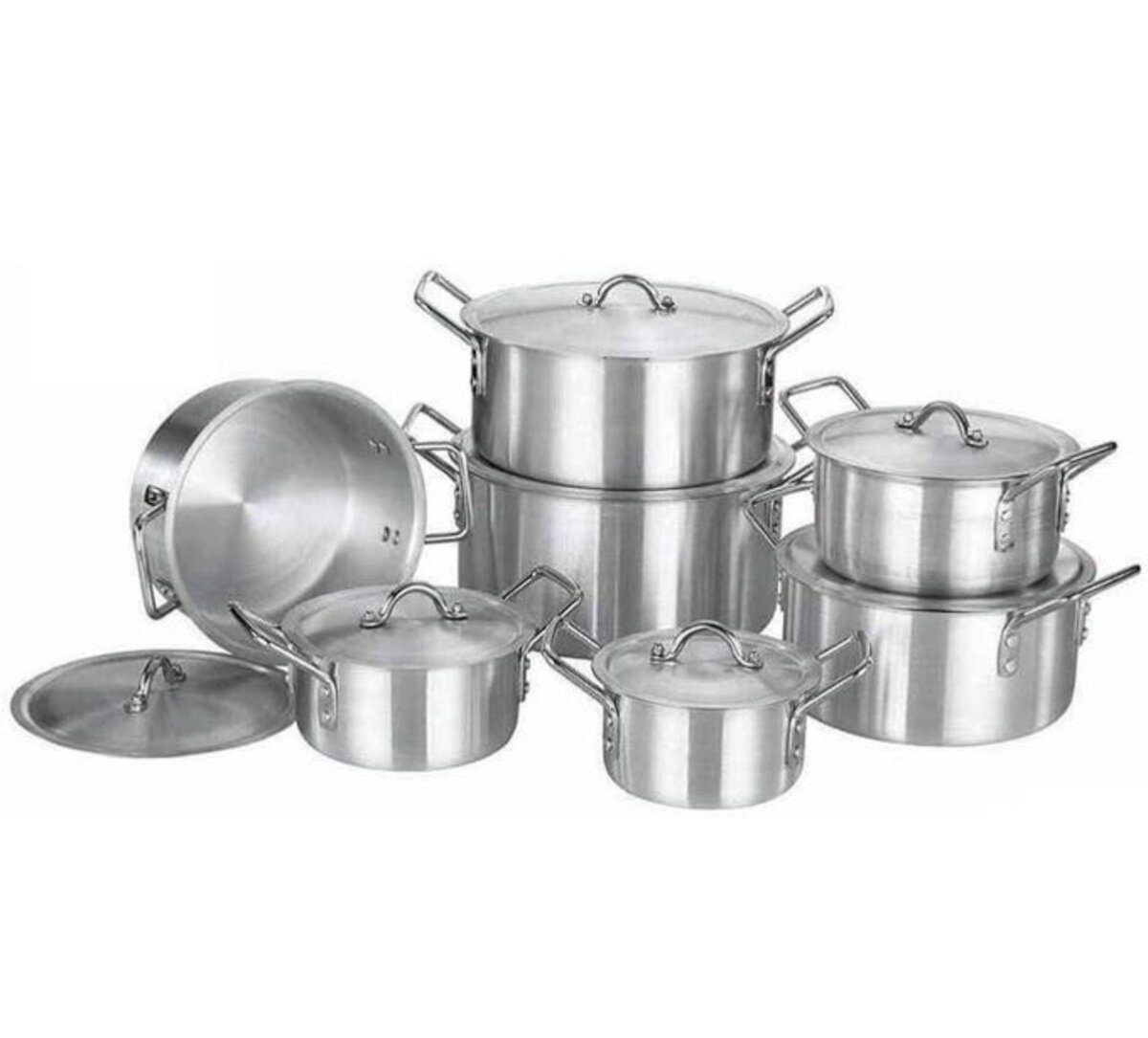7 Pieces Aluminum Cooking Set- Silver