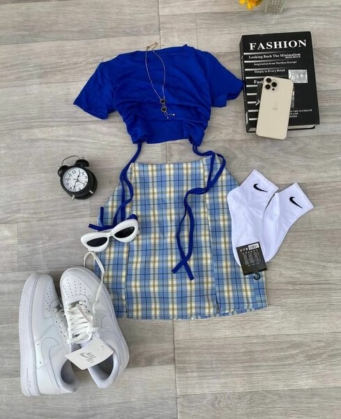 Girl top and down and sneaker