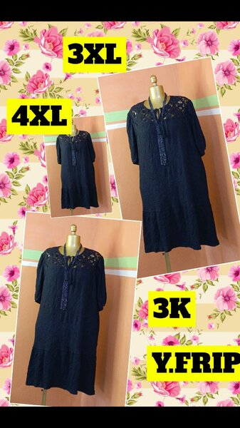 Robe noire à dentelle grande taille