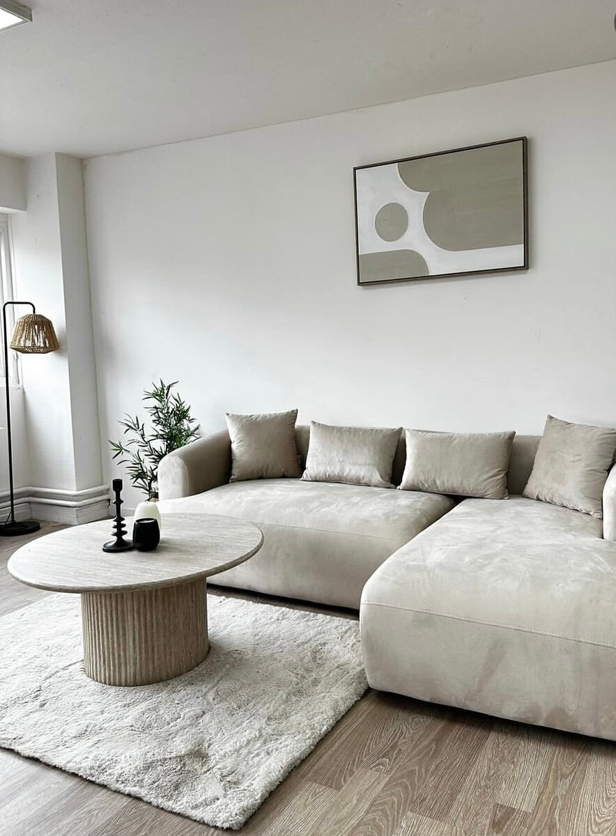 Canapé d'angle moderne beige