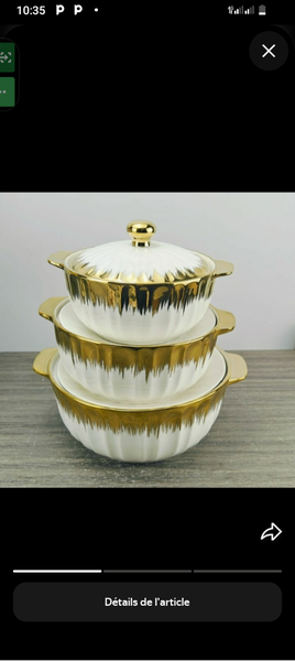 Service à Casseroles Dorées