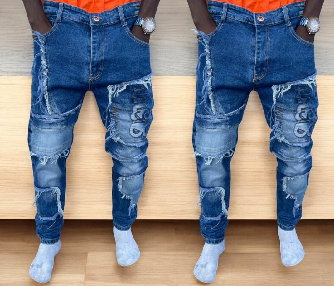 Jeans tendance déchirés homme