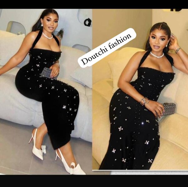 Robe élégante noire soirée