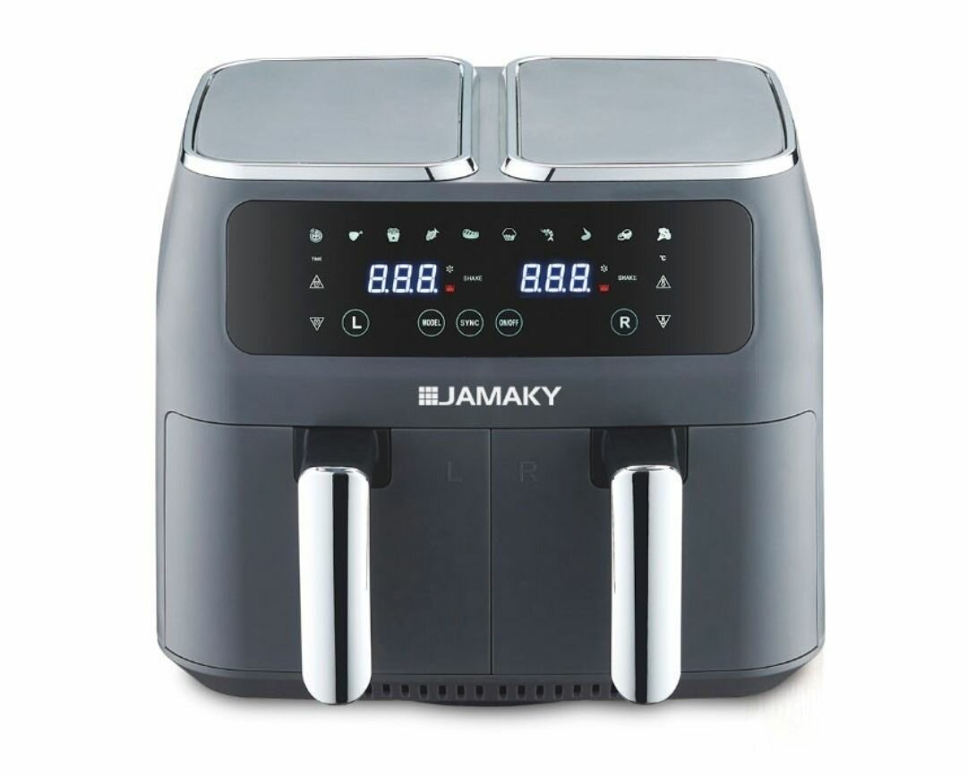 DUAL BASKET DIGITAL AIR FRYER TWO INDEPENDENT 5L BASKETS JMK