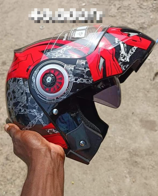 Équipement de moto, casque de moto imprimé, couleur rouge