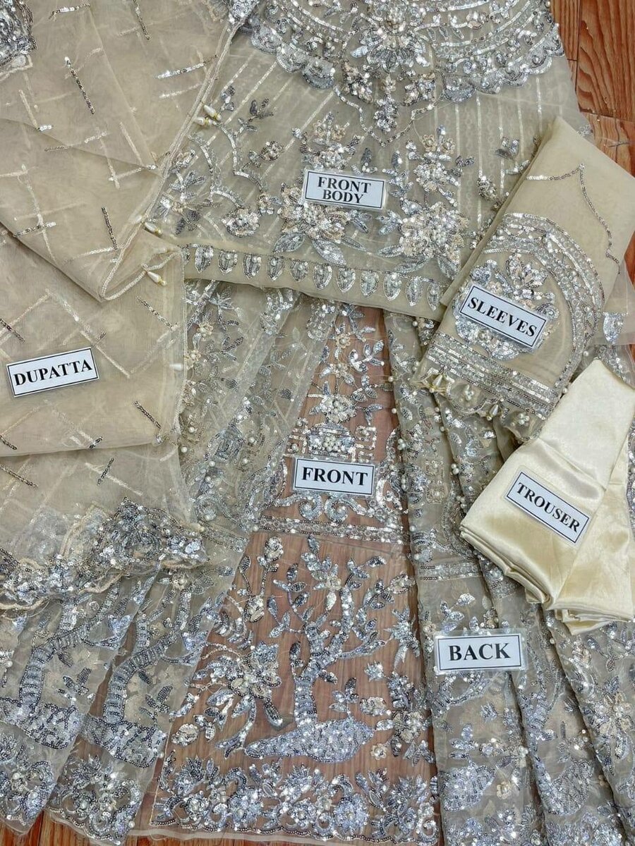 Organza party wear 3 pc  Dc Free