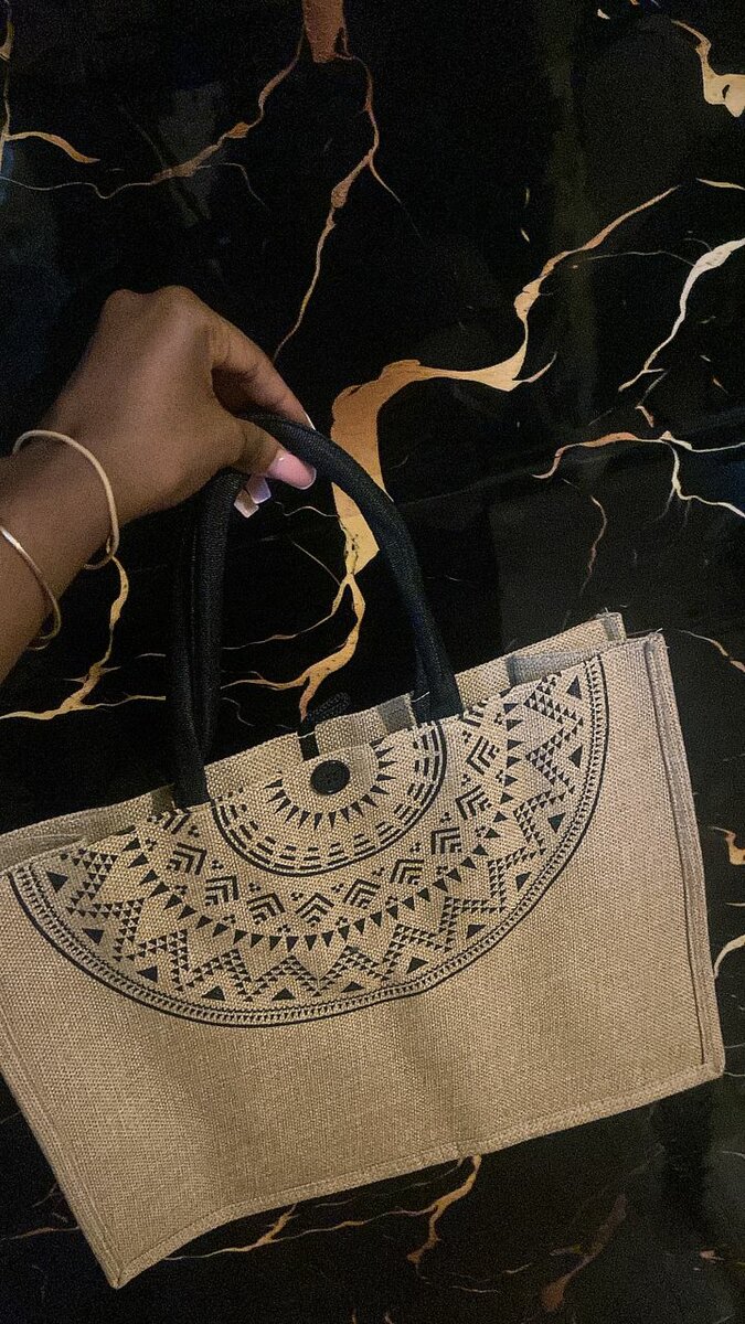 Sac cabas en jute bohème