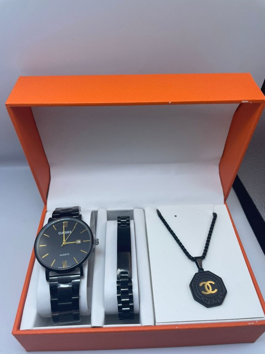 Ensemble montre noir élégant