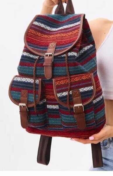 Sac à dos ethnique multicolore