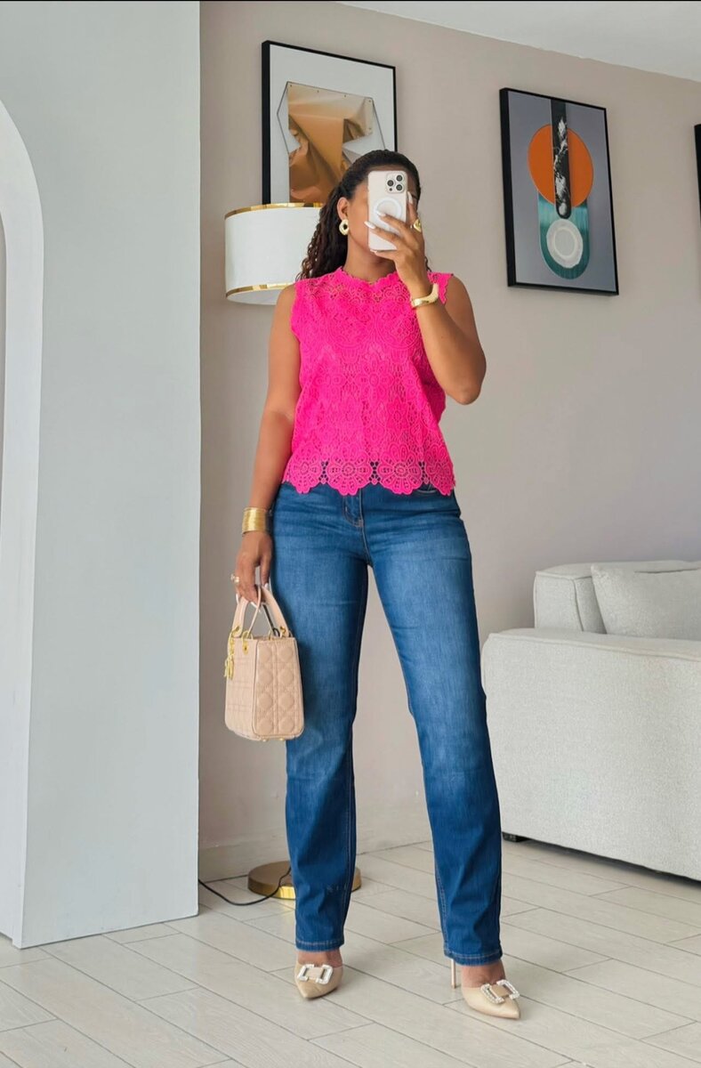 Débardeur dentelle colorée femme