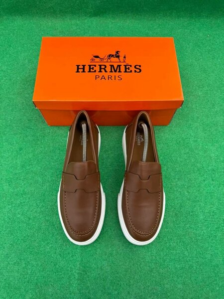 Mocassins en cuir Hermès homme