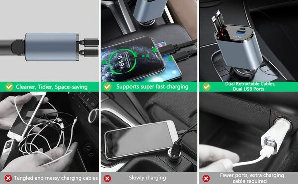 Chargeur de voiture double USB rapide
