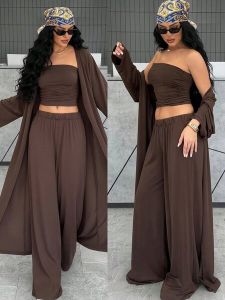 Ensemble décontracté marron chic