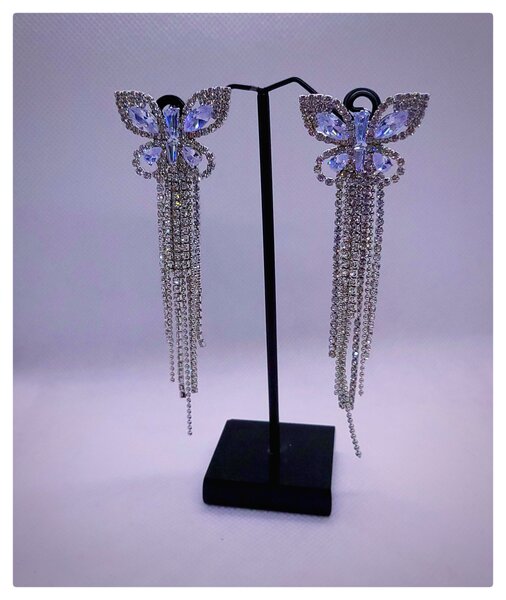 Fancy Zircon drop Butterfly Earrings