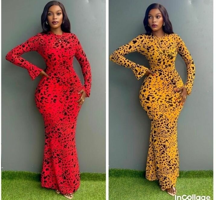 Robe longue élégante léopard